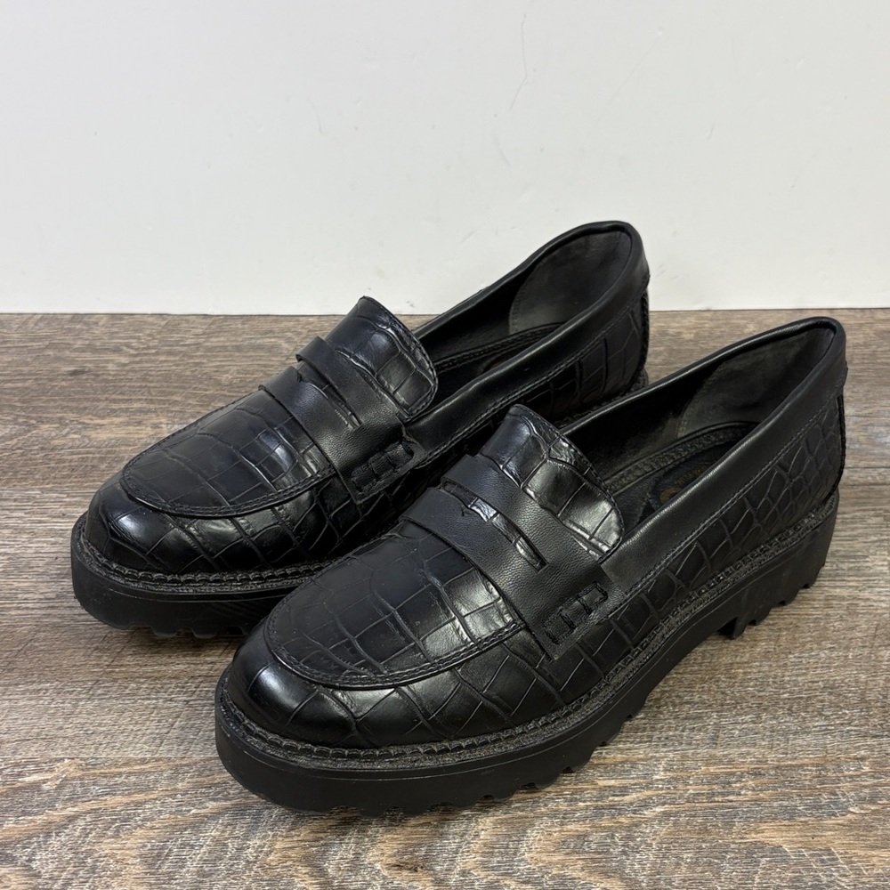 Circus by Sam Edelman DESMOND Croc Embossed Chunky Lug Loafers 6.5